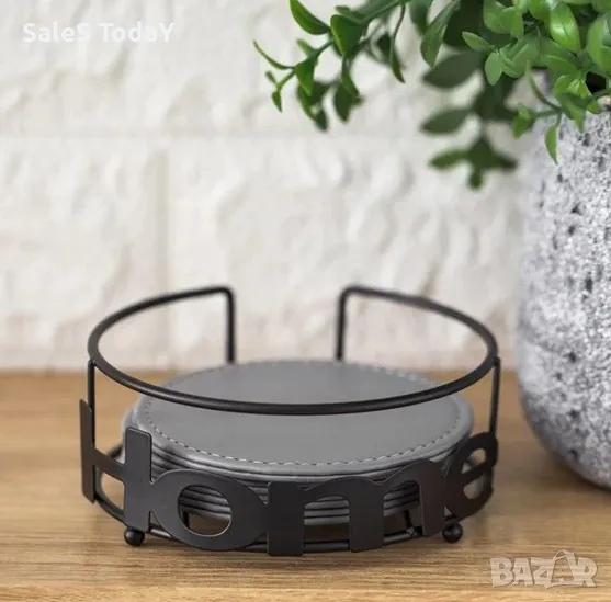 Метална основа за подложки, черна, кръгла, Ø12x4.5см , снимка 1