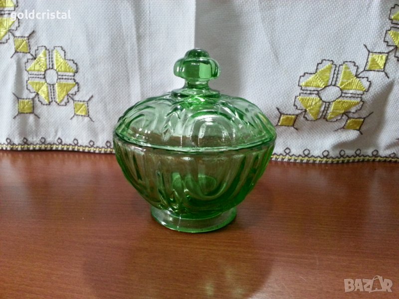 Стъклена захарница бонбониера , снимка 1