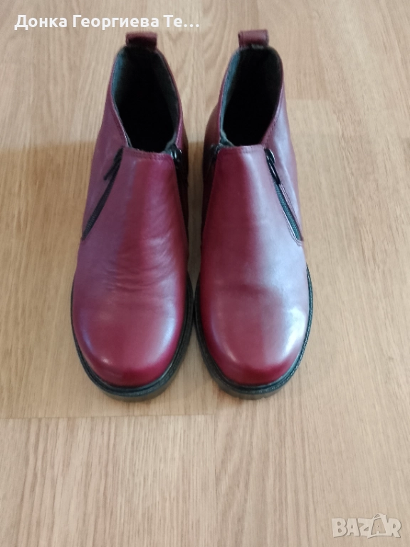Дамски къси боти от естествена кожа, снимка 1