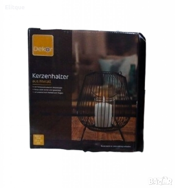 Метален свещник във форма на фенер, снимка 1