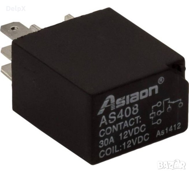 Реле AS408-1Z, автомобилно, бобина 12VDC, 30A, 5Pin, SPDT, НО+НЗ, снимка 1