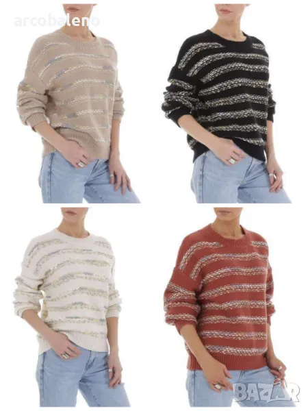 Дамски плетен пуловер, 4цвята , снимка 1