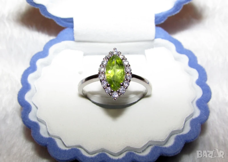 925 сребърен пръстен с перидот, снимка 1