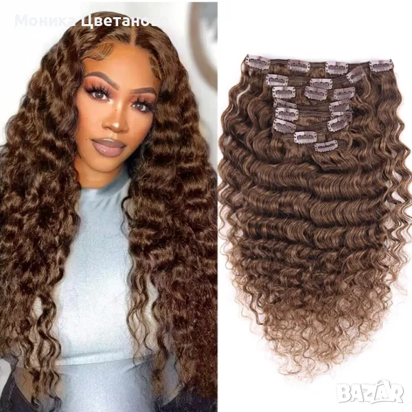 Естествена коса на къдрици 20”, снимка 1