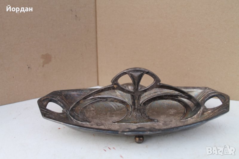 Посребрен лъжичник АРТ Деко, снимка 1