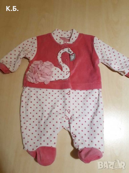 Плюшен ромпър "Фламинго" р-р 62, снимка 1