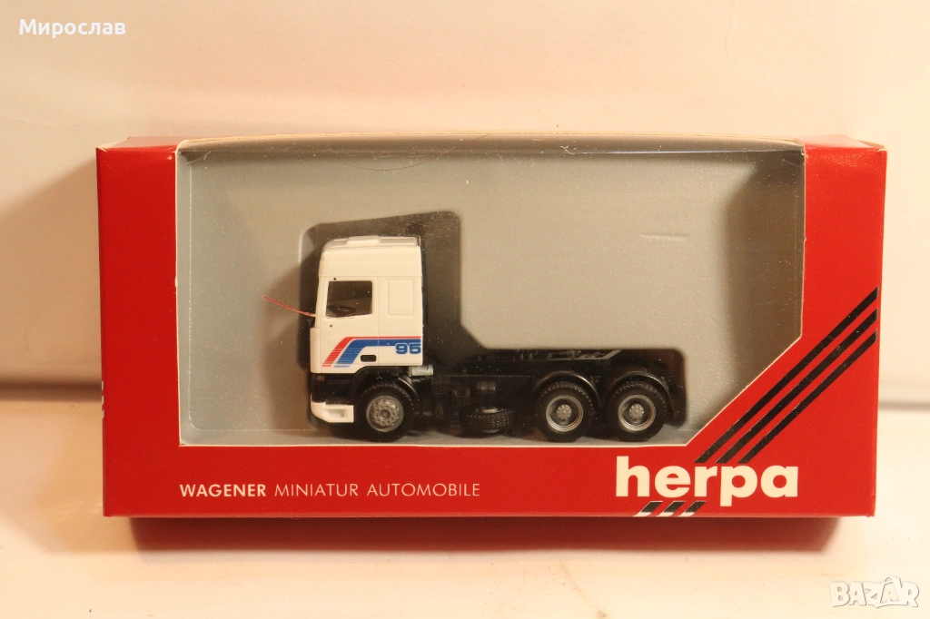 HERPA H0 1/87 DAF 95 КАМИОН ТИР ВЛЕКАЧ МОДЕЛ КОЛИЧКА, снимка 1