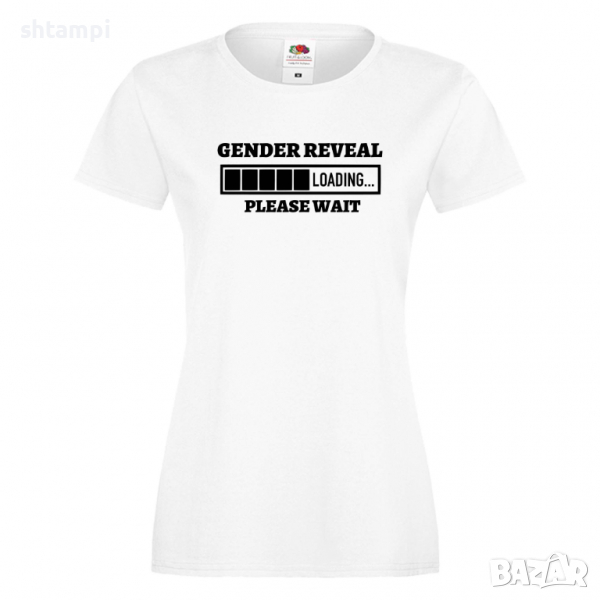 Дамска тениска Gender Reveal Loading,Loading,Please wait,батерия,Изненада,Подарък, снимка 1
