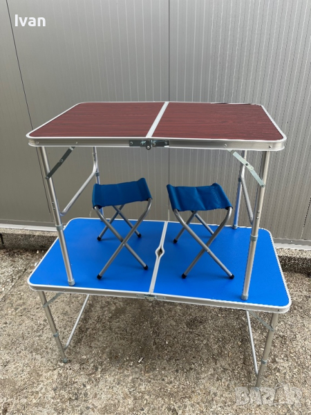 Къмпинг маса с табуретки 90х60см 120х60см, снимка 1