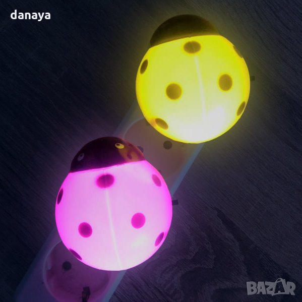 534 Детска нощна лед лампа за стена Калинка Лампа за контакт с копче 0.5W, снимка 1