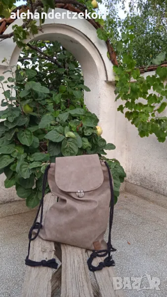 Кожена мешка раница ALE-HOP, снимка 1