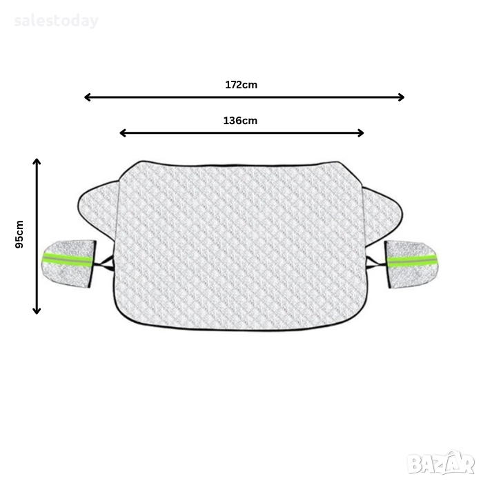 Сенник за предно стъкло, външен протектор против сняг и слънце, 172cm, снимка 1