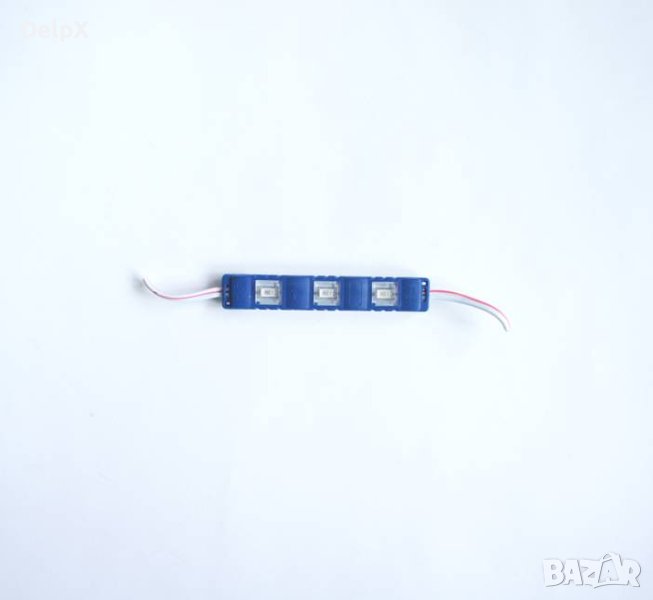 Светодиодна лайсна с 3 диода самозалепваща синя 12V 1W, снимка 1