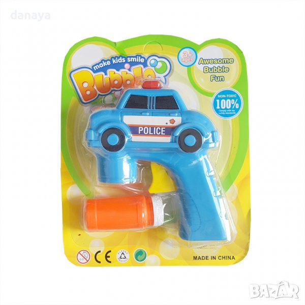 2911 Детски пистолет за сапунени балончета Полицейска кола, снимка 1