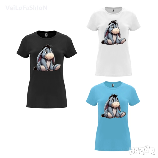 Нова дамска тениска с Йори - Магаренцето от Мечо Пух в три цвята, снимка 1