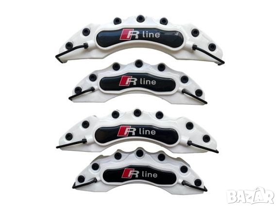 Капаци за спирачни апарати спирачки Бели,комплект R LINE, снимка 1