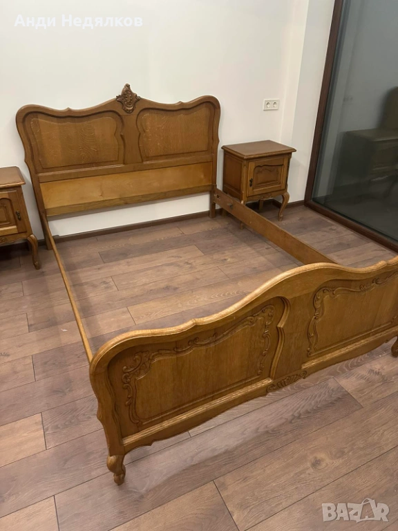 Kомплект масивни дъбови мебели за спалня стил Louis XV, снимка 1