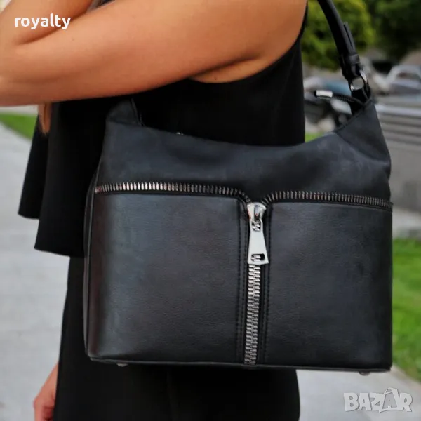 Дамска чанта - черна кожа, снимка 1