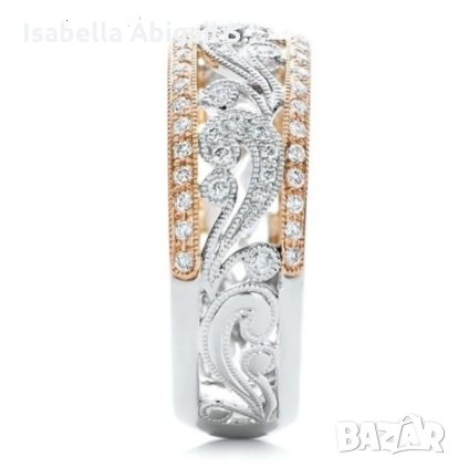 Сребърен пръстен с множество кубични цирконии, снимка 1