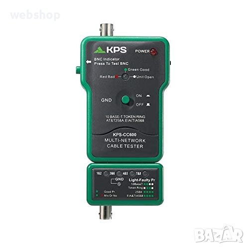 Тестер за кабели KPS-CC600, Интернет, Коаксиални, RJ45, BNC, снимка 1