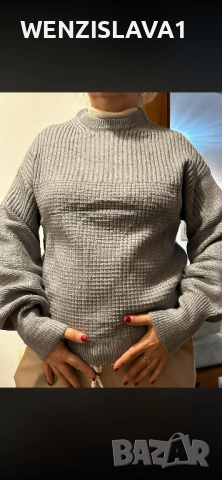 Страхотни пуловери в зелено и в сиво, снимка 3 - Блузи с дълъг ръкав и пуловери - 52825841
