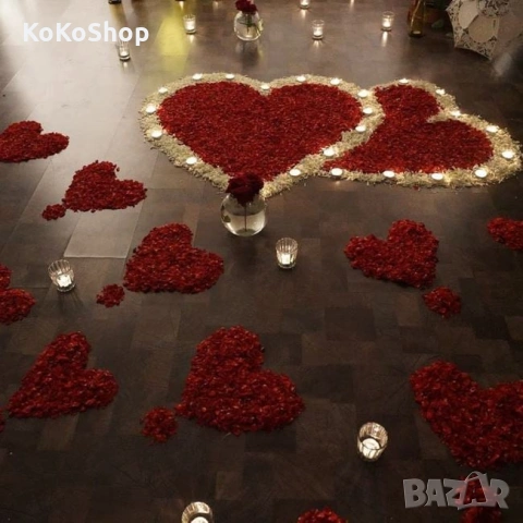 Листа от рози 300 броя - декоративни, текстилни леста от, снимка 5 - Декорация за дома - 53324503