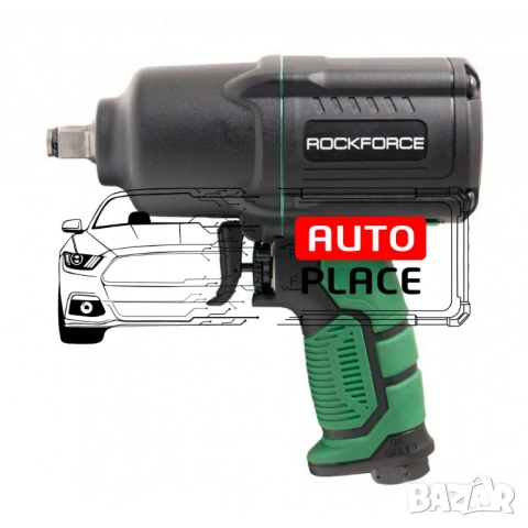 Пневматичен гайковерт с къс шпиндел 1450 Nм 1/2″ RockForce