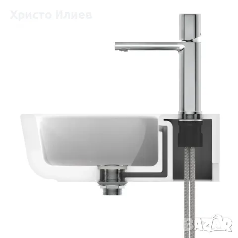 Смесител за мивка със сифон Дизайнерски Луксозен внос от Германия Хром, снимка 9 - Смесители - 49270896