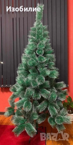 Коледна елха с бели заскрежени връхчета. С пластмасова стойка за 60 и 90см, всички останали са с мет, снимка 11 - Декорация за дома - 52373641
