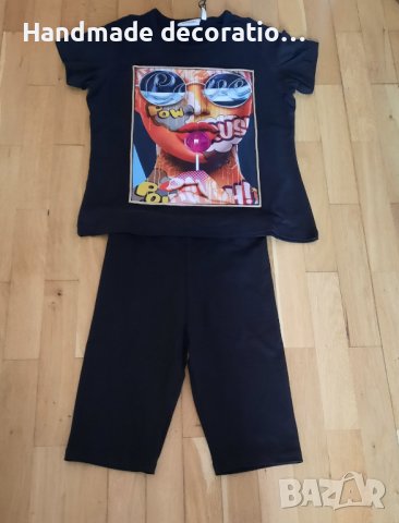 Дамски комплект от тениска и клин., снимка 1