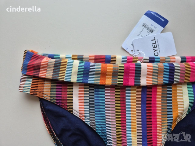 ДОЛНИЩЕ БАНСКИ XL цветно райе, ново CYELL, снимка 2 - Бански костюми - 53897529