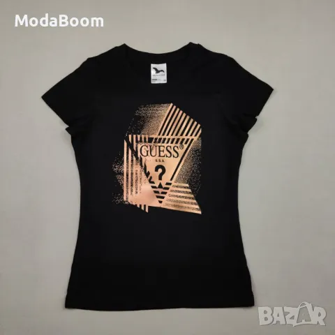 Guess черна памучна тениска 