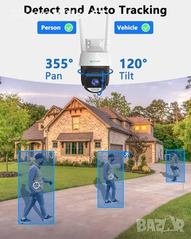 Охранителна камера UCOCARE 5MP WiFi външна охранителна камера с 32GB карта куполна, снимка 2 - IP камери - 56020678