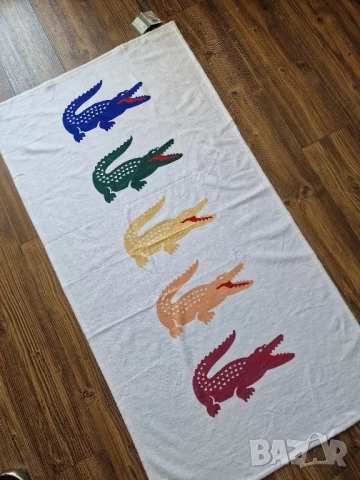 Страхотна плажна хавлия LACOSTE голям размер 150см х 80см , нова с етикет , снимка 2 - Други - 50610987