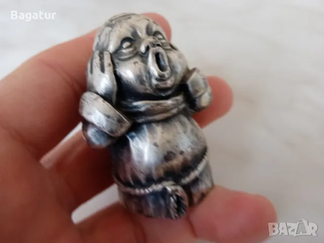 Фигура,маркирана,Италия,монах пеещ,винтидж,Italy, Pewter, снимка 8 - Антикварни и старинни предмети - 48489728