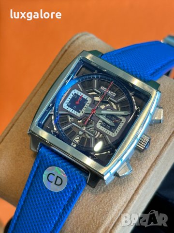 Мъжки часовник TAG Heuer Monaco Chronograph Skeleton с кварцов механизъм, снимка 4 - Мъжки - 42620795