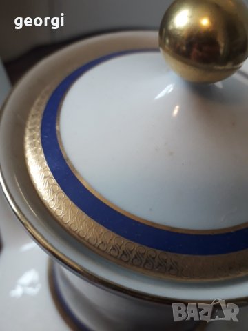 Немски порцеланов чайник с позлата , снимка 4 - Сервизи - 32104176
