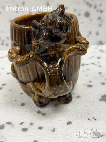 Авторска керамична чаша с дяволче FUODZIA Словения, снимка 2 - Антикварни и старинни предмети - 53364958