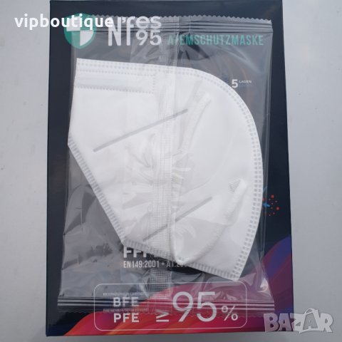 KN95 /FFP2 Предпазни маски за лице бели и черни, снимка 2 - Медицински консумативи - 31748081