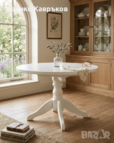 Маса "Марион",ф100см,бяла.