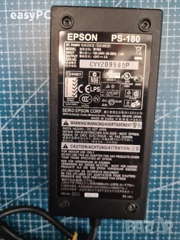 Оригинален захранващ адаптер EPSON PS-180 M159A 24V 2A, снимка 2 - Принтери, копири, скенери - 47761727