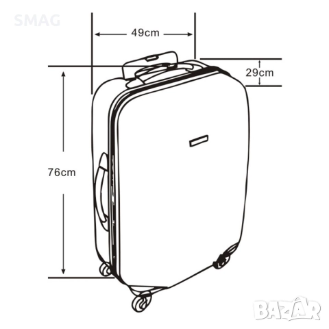 Куфар с колелца 87л, сив метален_1245728, снимка 7 - Куфари - 52189186