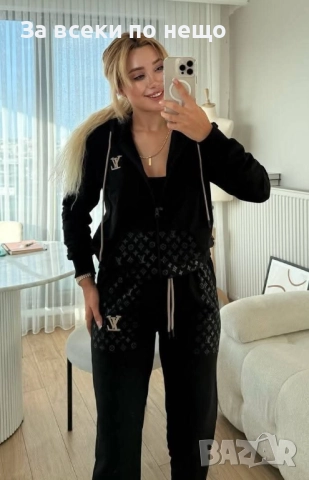 Louis Vuitton Дамски Черен Спортен Комплект🔝Дамски Спортен Екип Луис Витон Код S6