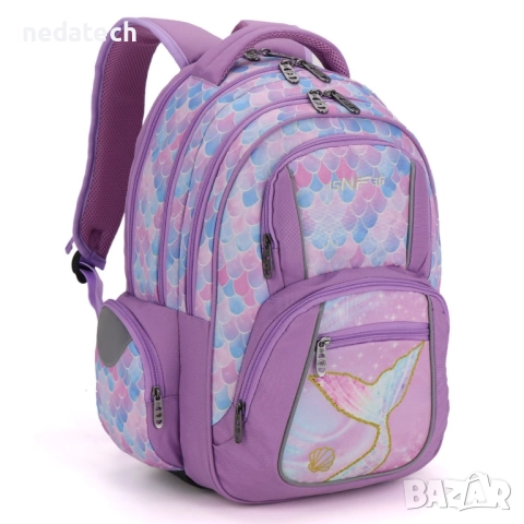 Ученическа раница 15NF36, Лилав, 30x19x45см., снимка 3 - Раници - 51531193