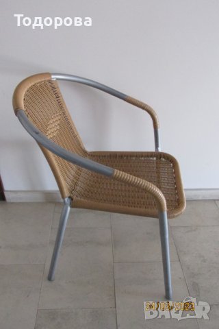 Плетен ратанов стол, снимка 2 - Столове - 40118378