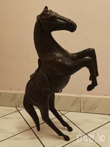 Статуетка кон,62 см,Папие маше, кожа. , снимка 3 - Антикварни и старинни предмети - 48428131