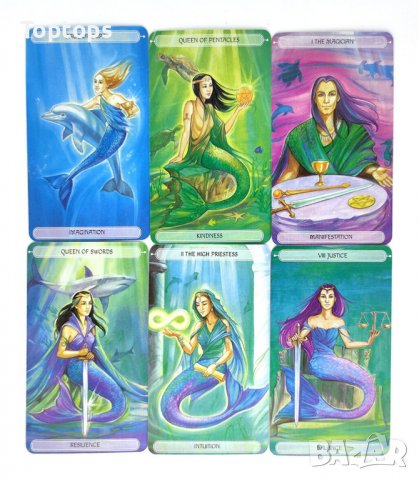 Разкошни таро карти с русалки: Mermaid Tarot и Oceanic Tarot, снимка 11 - Карти за игра - 34173963