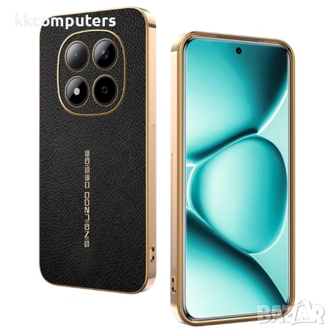 Калъф за Xiaomi Redmi Note 15 Pro 5G (Global) с Litchi Texture TPU и PU Покритие – Черен, Червен