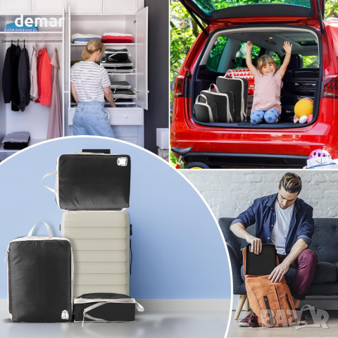 3 броя опаковъчни чанти-органайзери за куфари, водоустойчиви, компресионни, снимка 6 - Куфари - 44569648