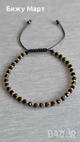 Гривна на конец със кристали и златна мъниста , снимка 7 - Гривни - 50385145